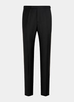 Black Slim Leg Straight Tuxedo Trousers