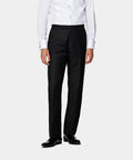 Black Straight Leg Tuxedo Trousers
