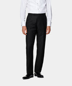 Black Straight Leg Tuxedo Trousers