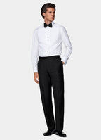 Black Straight Leg Tuxedo Trousers