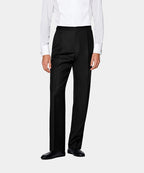 Black Wide Leg Straight Tuxedo Trousers