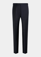 Navy Slim Leg Straight Tuxedo Trousers