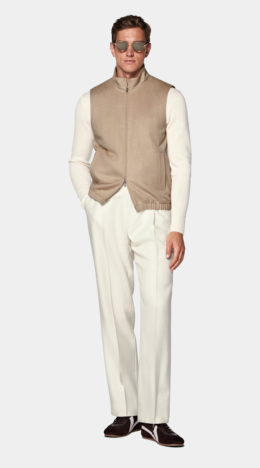Mid Brown Zip Vest