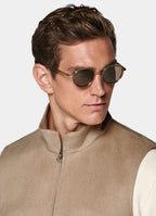 Mid Brown Zip Vest
