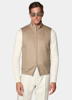 Mid Brown Zip Vest