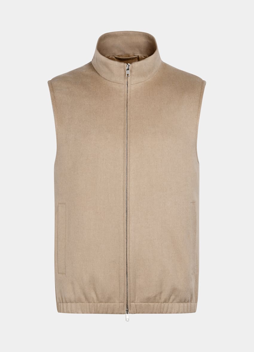 Mid Brown Zip Vest