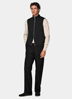 Black Reversible Zip Vest