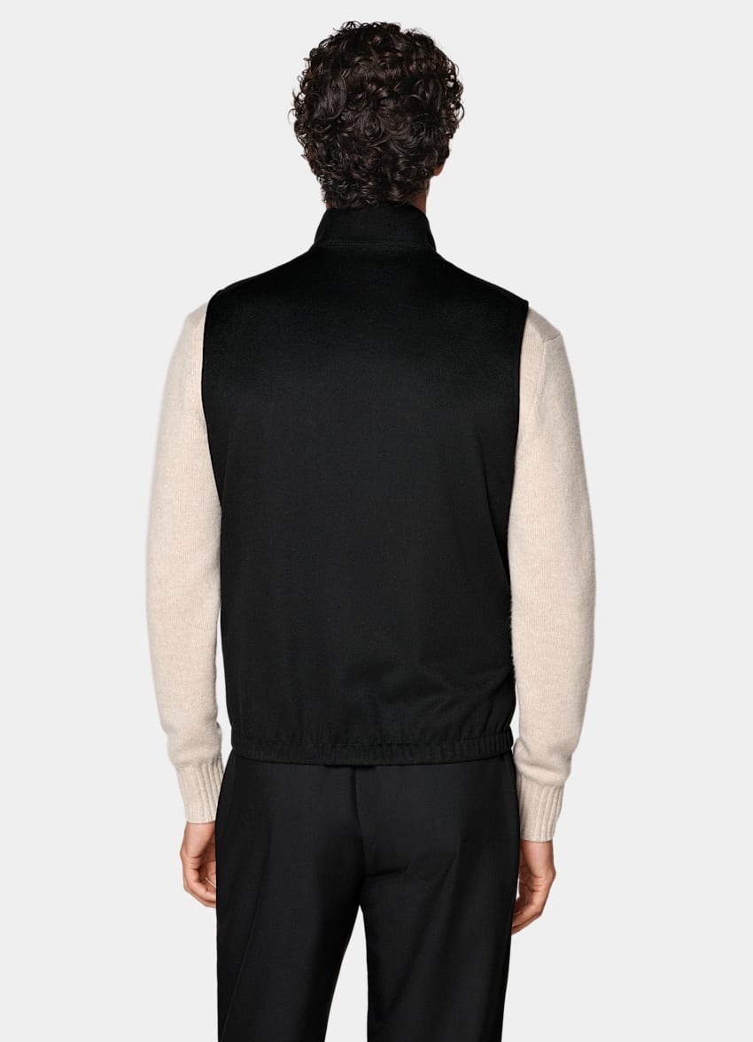 Black Reversible Zip Vest