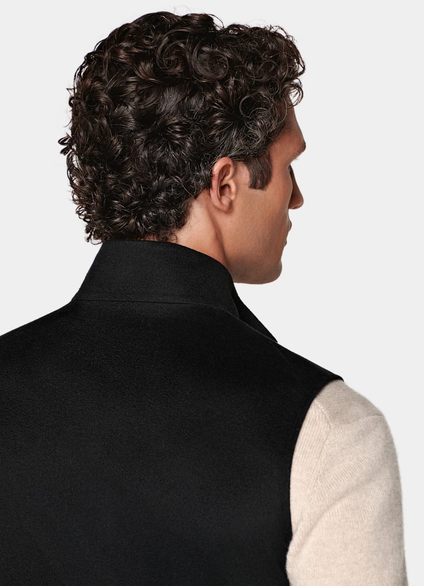 Black Reversible Zip Vest