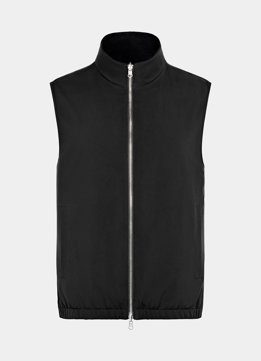 Black Reversible Zip Vest