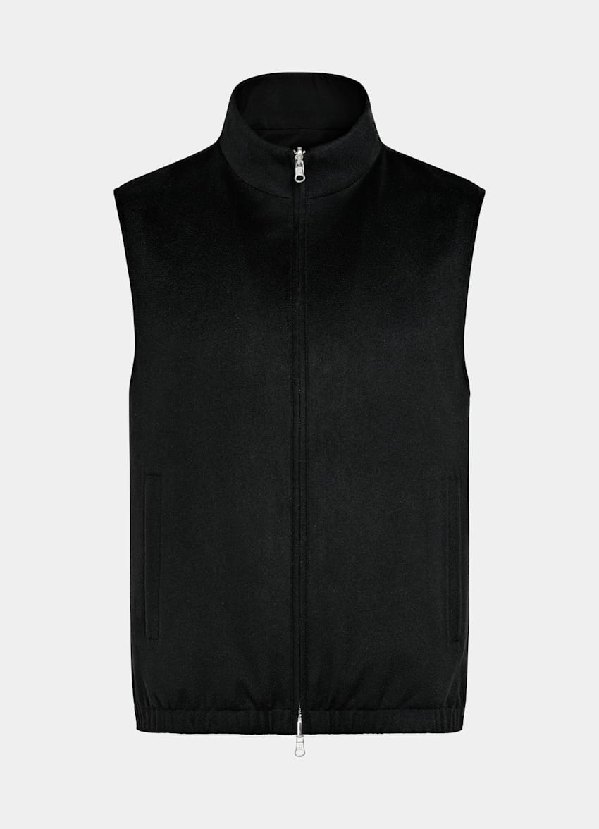 Black Reversible Zip Vest