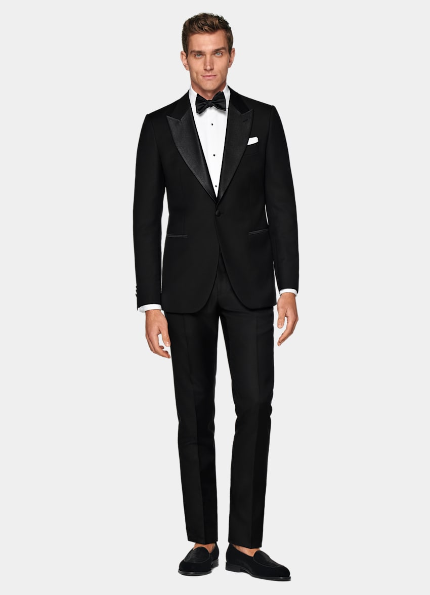Black Tailored Fit Lazio Tuxedo