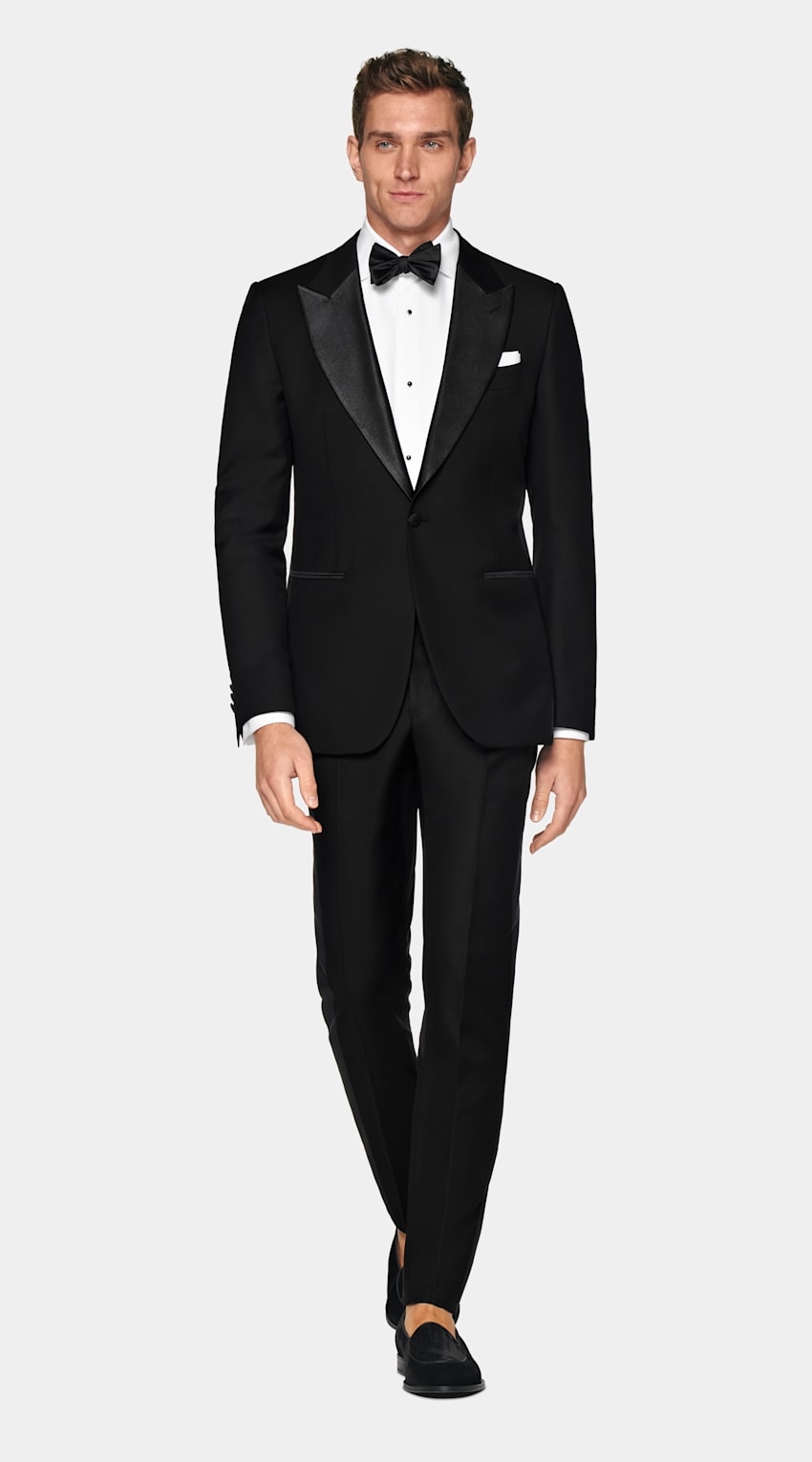 Black Tailored Fit Lazio Tuxedo
