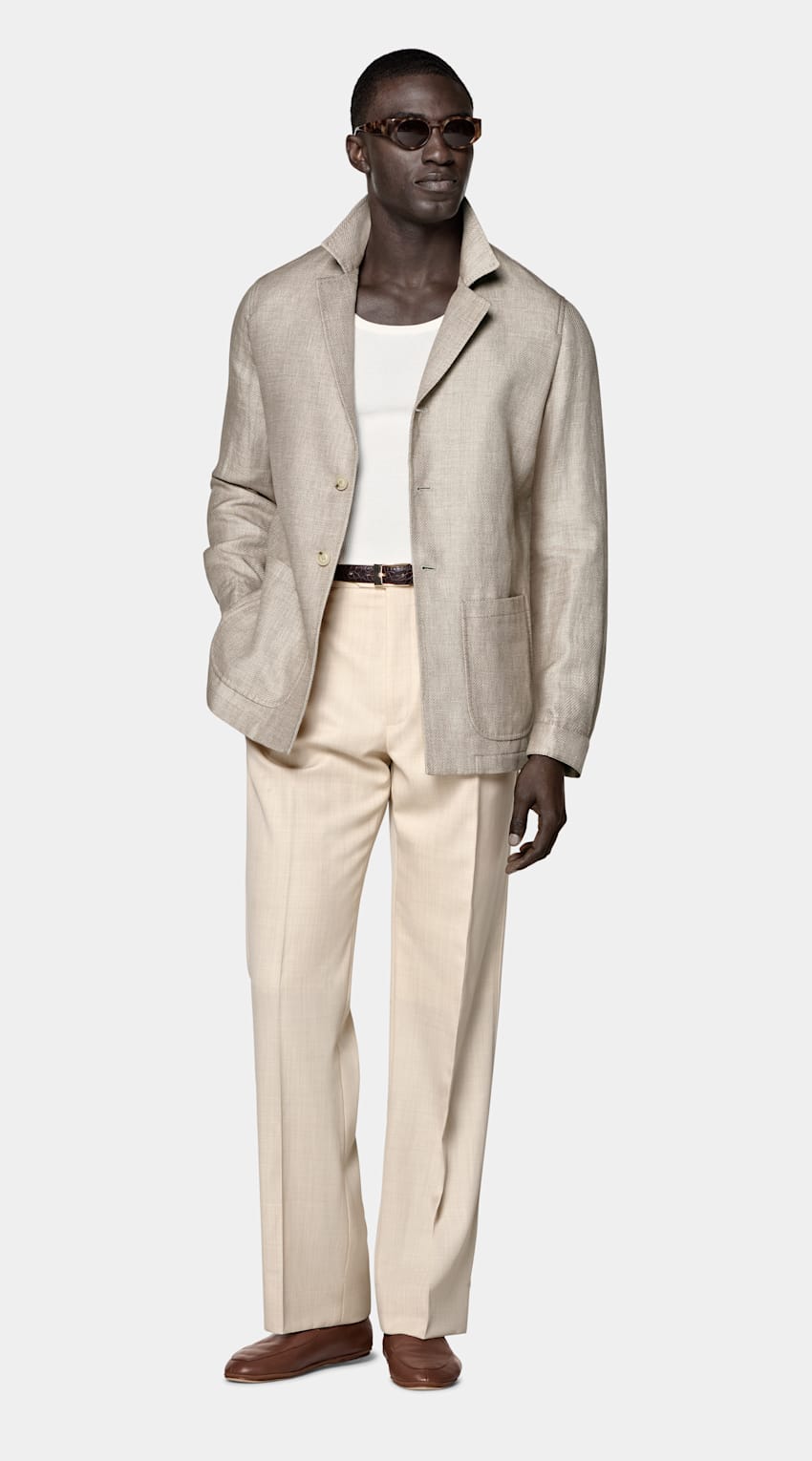 Mid Brown Relaxed Fit Shirt-Jacket