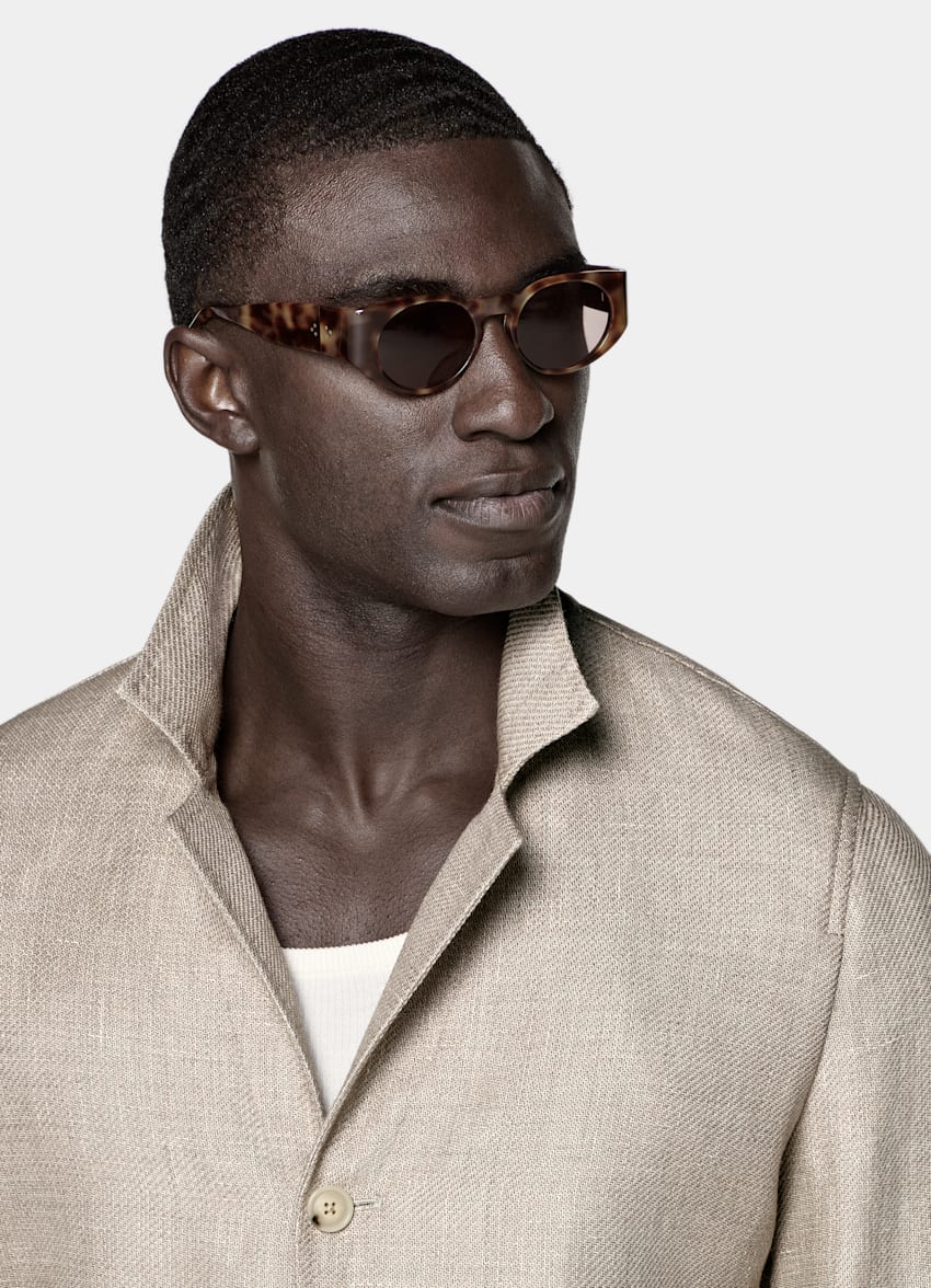 Mid Brown Relaxed Fit Shirt-Jacket