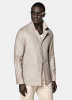Mid Brown Relaxed Fit Shirt-Jacket