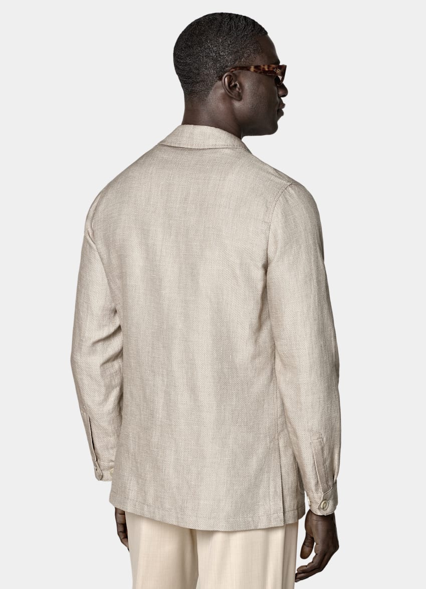 Mid Brown Relaxed Fit Shirt-Jacket