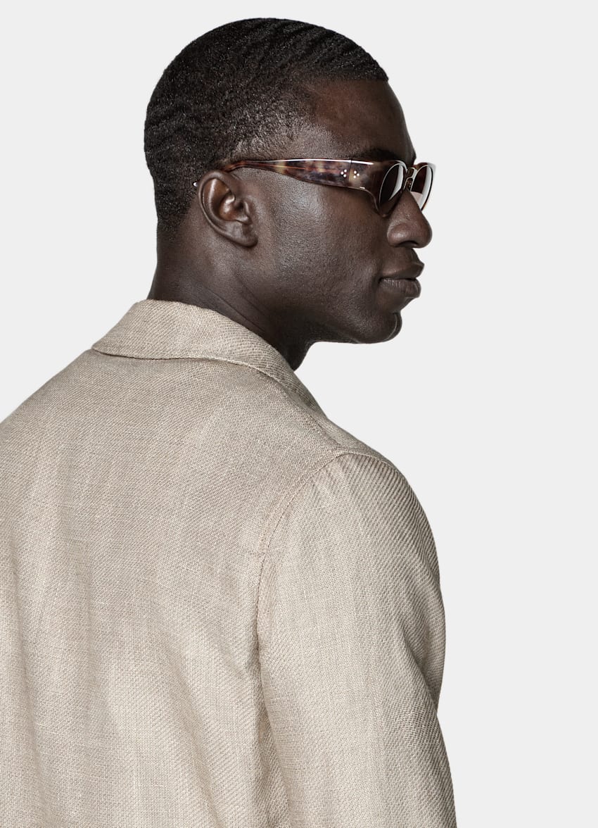 Mid Brown Relaxed Fit Shirt-Jacket