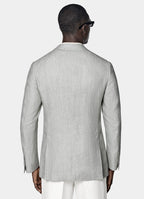 Light Grey Herringbone Tailored Fit Havana Blazer