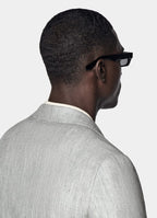 Light Grey Herringbone Tailored Fit Havana Blazer