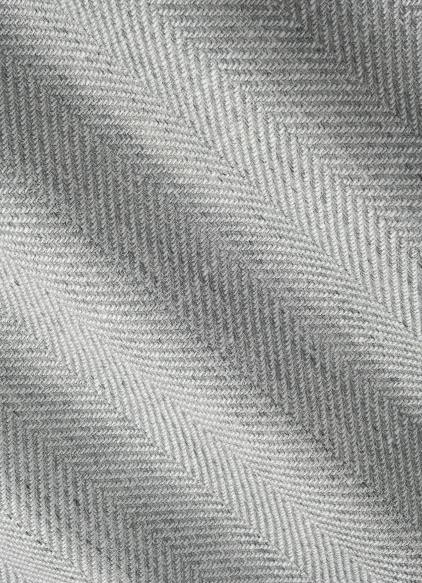 Light Grey Herringbone Tailored Fit Havana Blazer