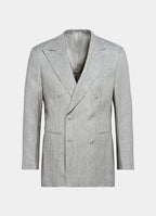 Light Grey Herringbone Tailored Fit Havana Blazer