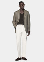 Mid Brown Checked Tailored Fit Havana Blazer