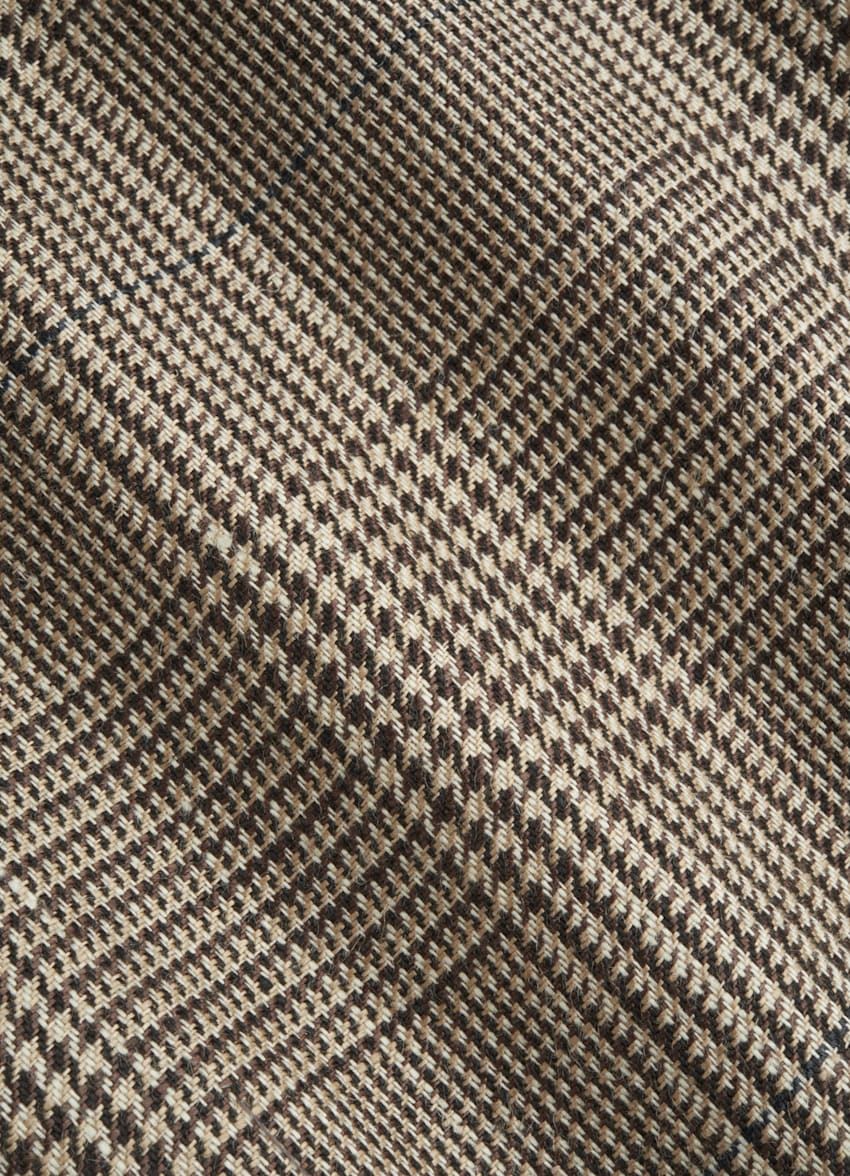 Mid Brown Checked Tailored Fit Havana Blazer