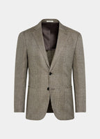 Mid Brown Checked Tailored Fit Havana Blazer
