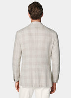Light Taupe Checked Relaxed Fit Roma Blazer