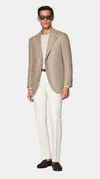 Mid Brown Houndstooth Relaxed Fit Roma Blazer
