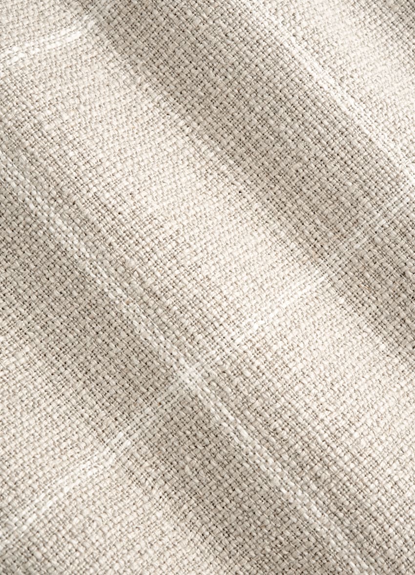 Light Taupe Checked Relaxed Fit Roma Blazer