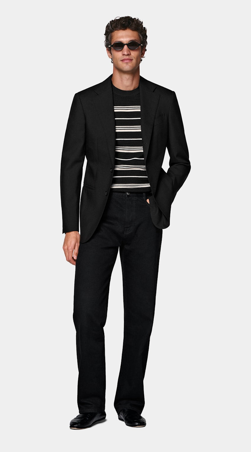 Black Tailored Fit Havana Suit Jacket