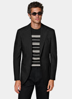 Black Tailored Fit Havana Suit Jacket
