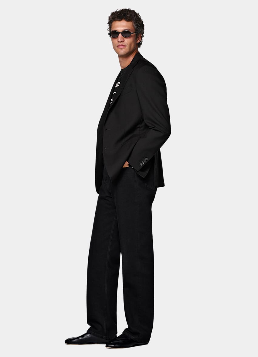 Black Tailored Fit Havana Suit Jacket