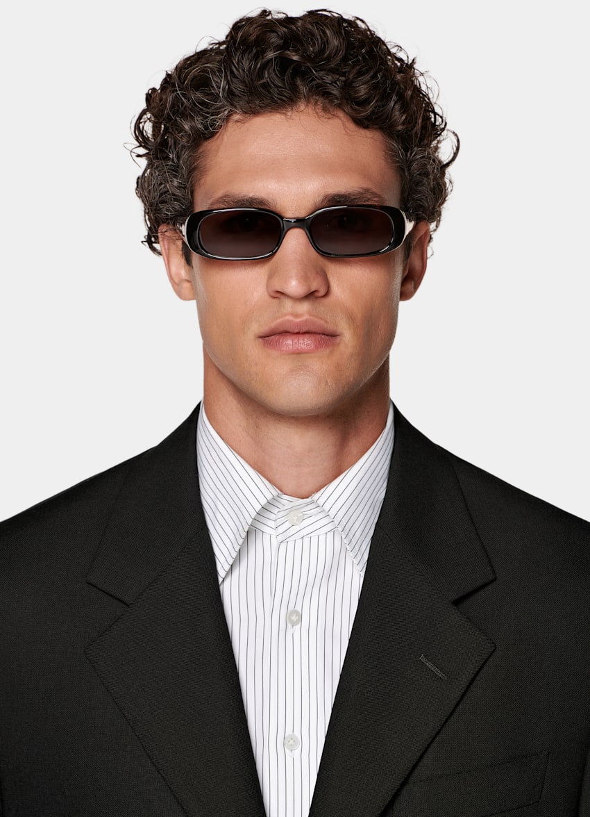 Black Relaxed Fit Brera Suit