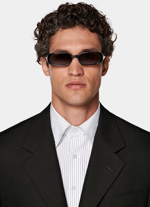 Black Relaxed Fit Brera Suit