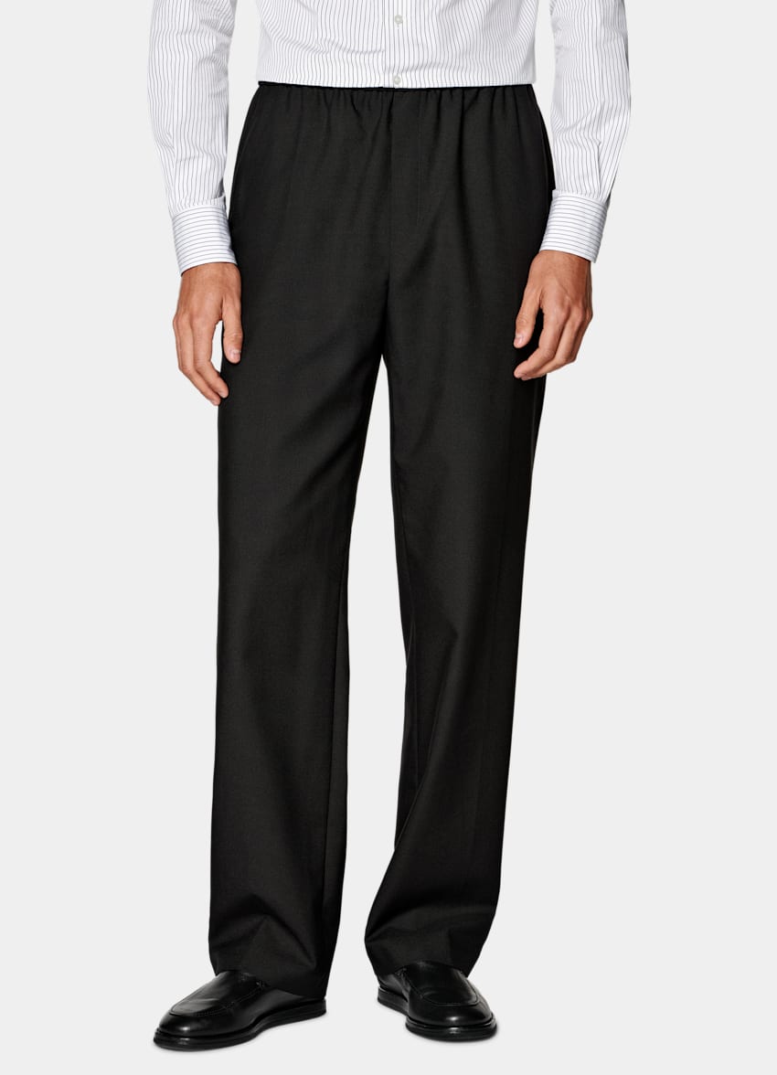 Black Relaxed Fit Brera Suit