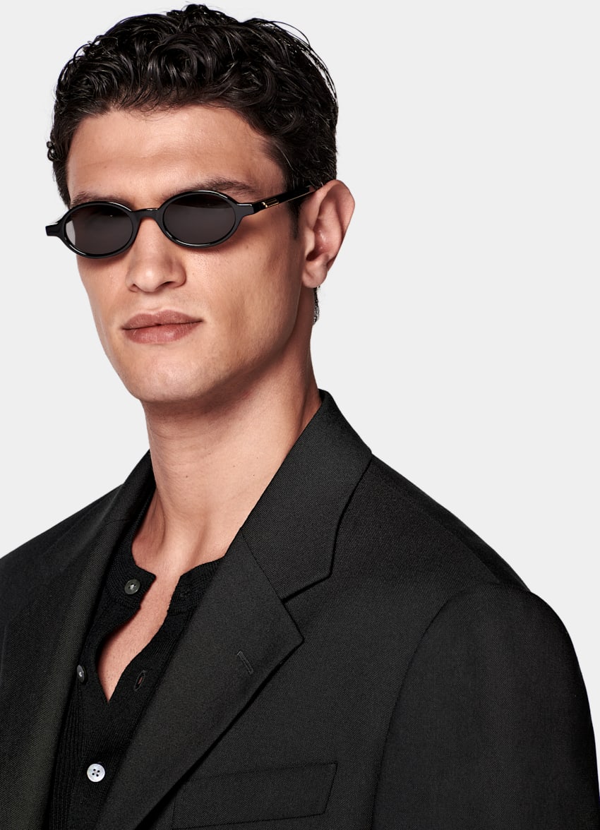 Black Relaxed Fit Brera Suit Jacket