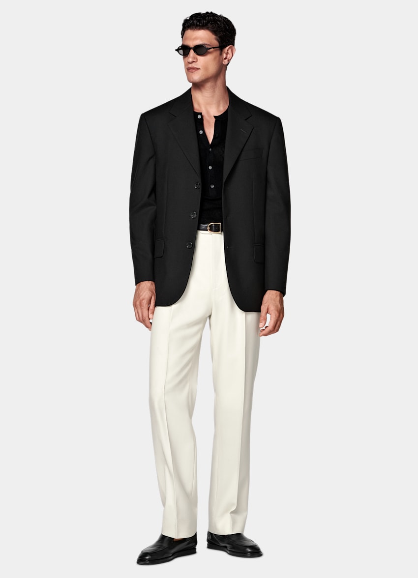 Black Relaxed Fit Brera Suit Jacket