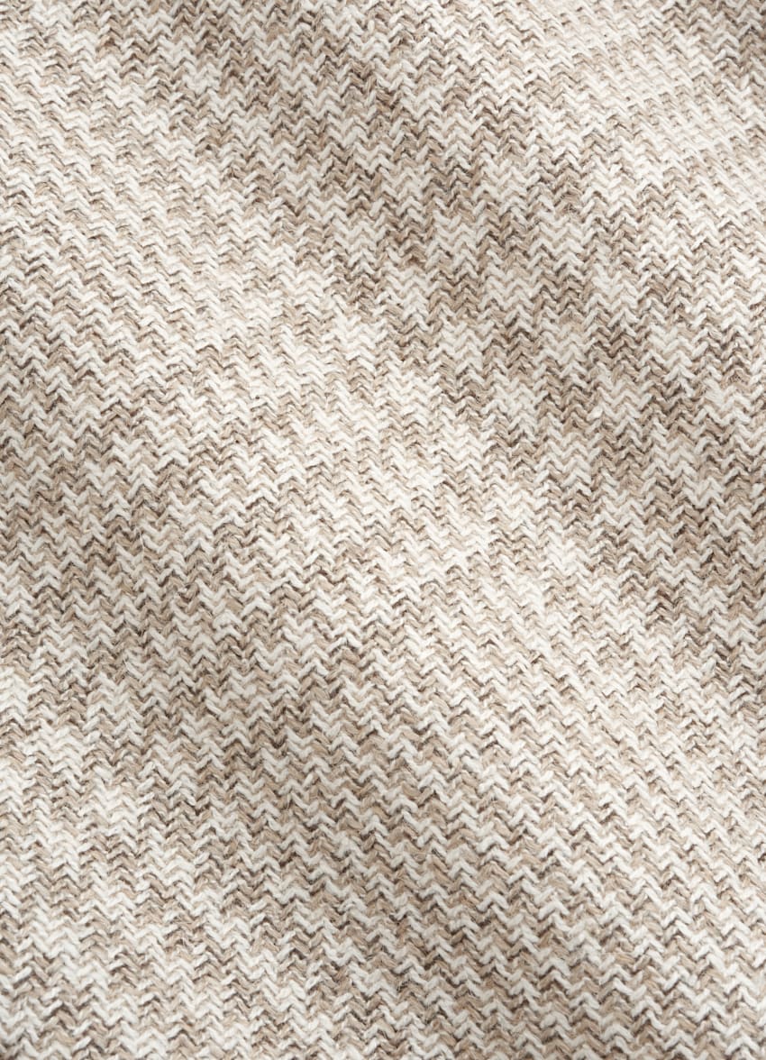 Sand Checked Relaxed Fit Roma Blazer