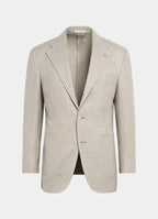 Sand Checked Relaxed Fit Roma Blazer