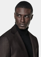 Dark Brown Houndstooth Tailored Fit Havana Blazer