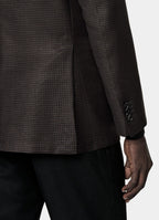 Dark Brown Houndstooth Tailored Fit Havana Blazer