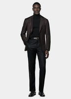 Dark Brown Houndstooth Tailored Fit Havana Blazer