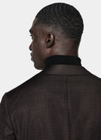 Dark Brown Houndstooth Tailored Fit Havana Blazer