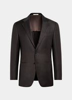 Dark Brown Houndstooth Tailored Fit Havana Blazer