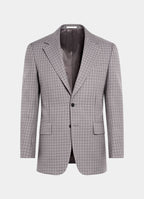 Taupe Checked Tailored Fit Milano Blazer