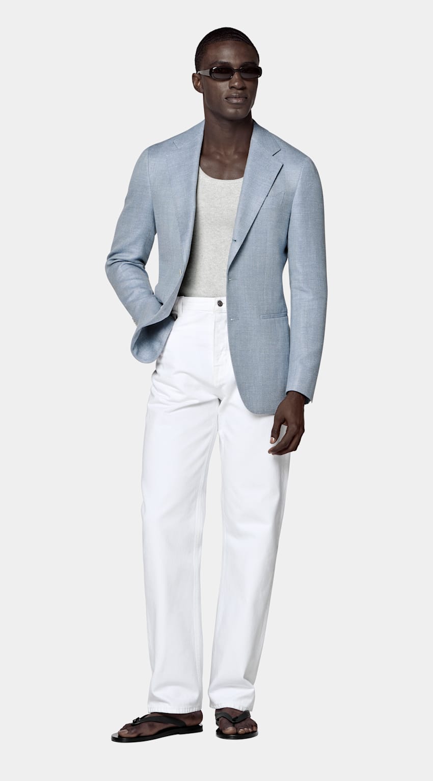 Light Blue Tailored Fit Havana Blazer