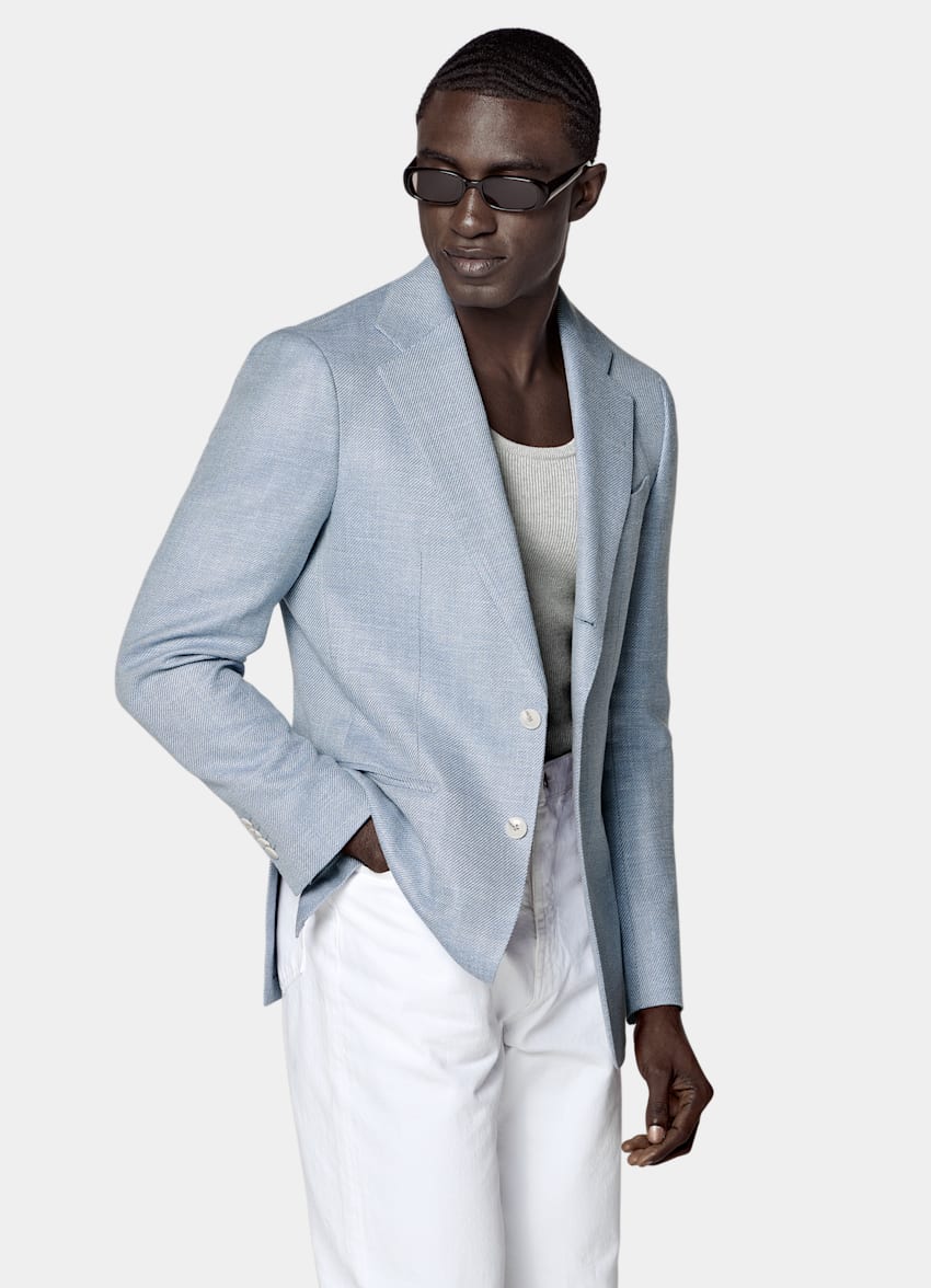Light Blue Tailored Fit Havana Blazer